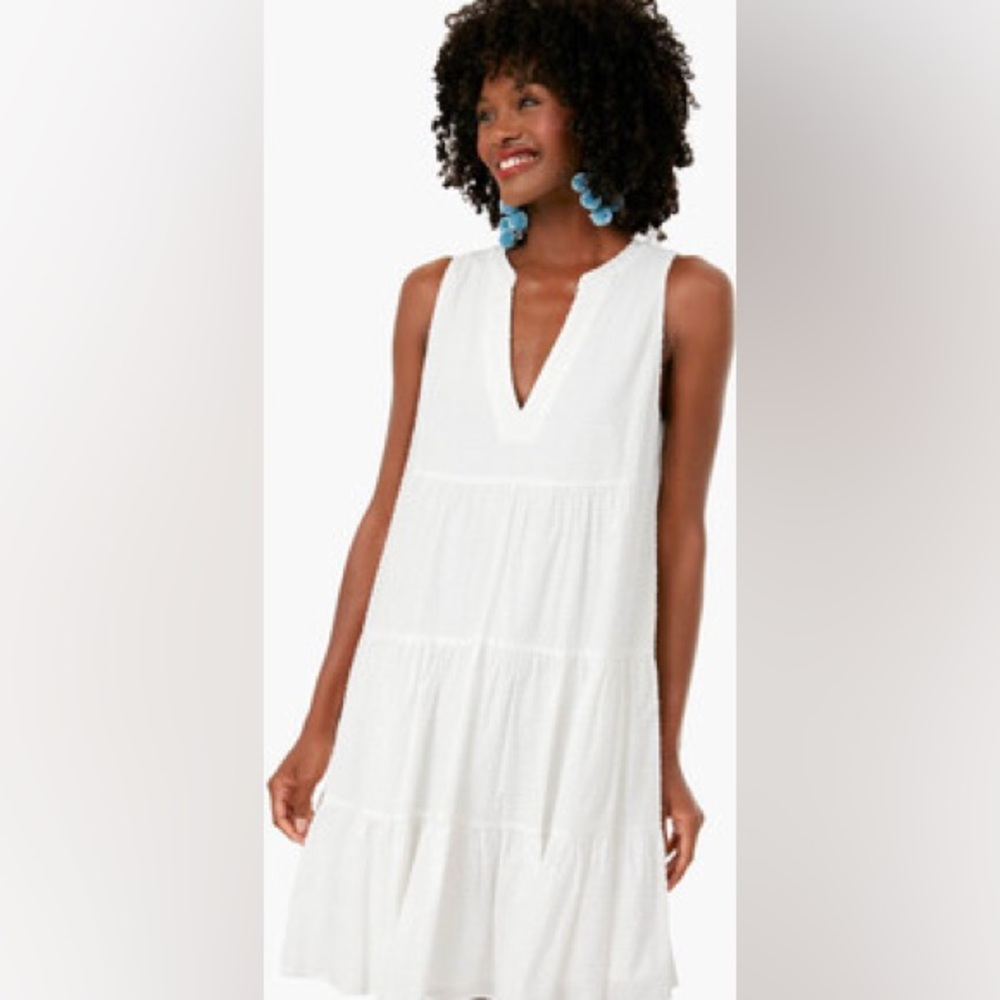 Pomander Place White Sleeveless V-Neck Sundress